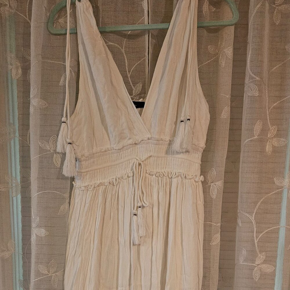 White soft maxi dress